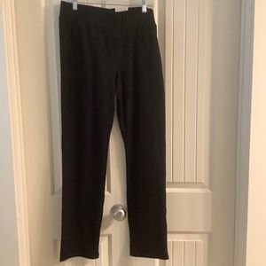 St. John's Bay Slim Leg French Terry Pants Large, Black, Mew with Tags